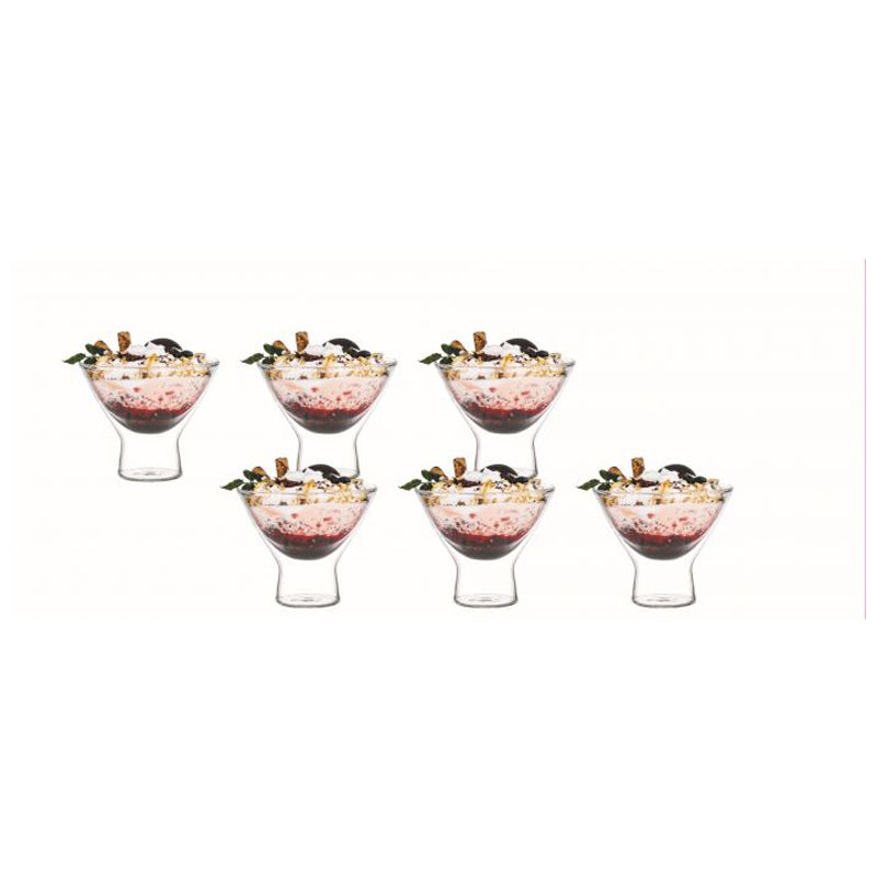 Aramoro Double Wall Glass Cup 6Pcs Set 200Ml - Multicolour