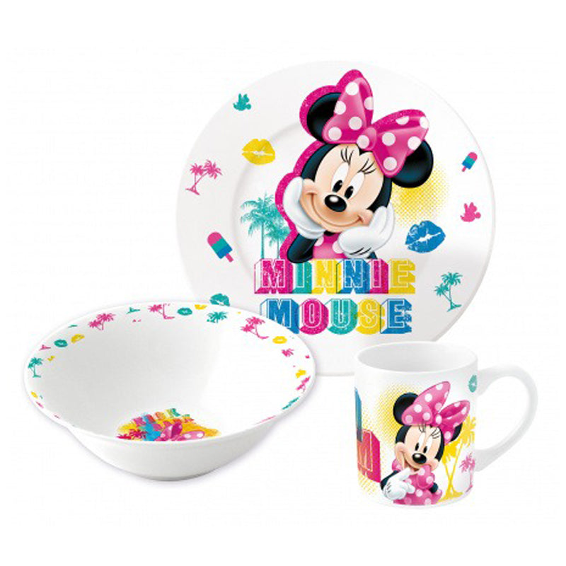Stor Minnie Ceramic 3 Pcs Snack Set -Multicolor