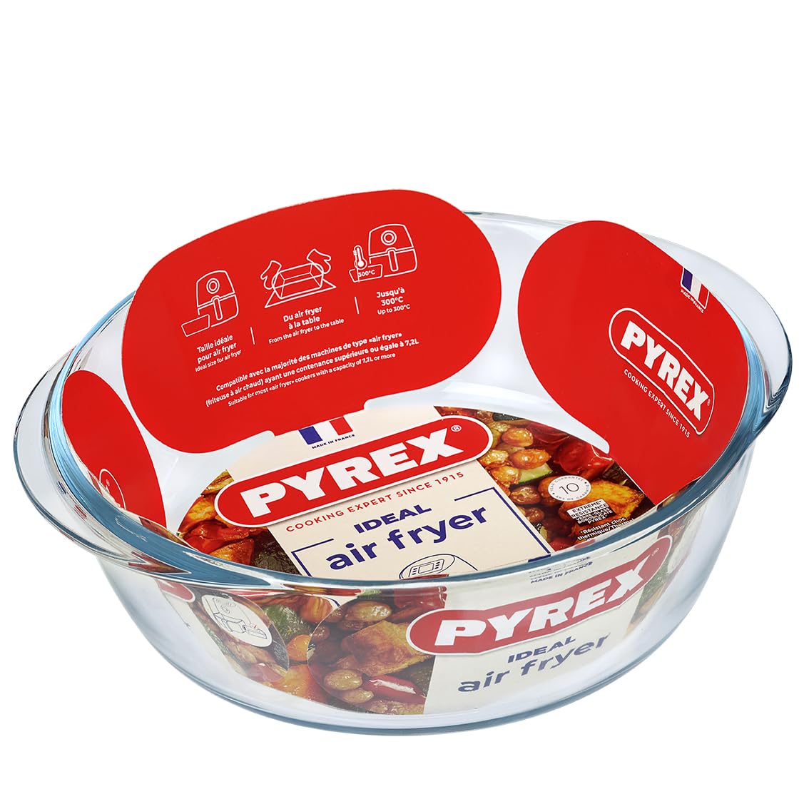 Pyrex Air Fryer Round Dish 1 L – 20 × 18 × 7 Cm - Clear