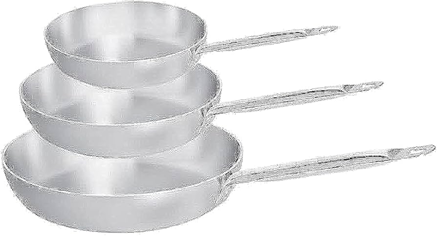 Saflon Premium Stainless Steel Fry Pan 3-Piece Set – 28/24/20 Cm - Silver