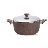 Saflon Granite Pot With Steel Lid 36Cm-Brown