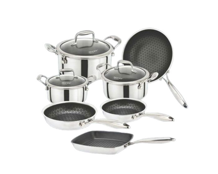 Silverstar 18/10 Stainless Steel 10 Pcs Cooking Set-Silver