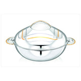 Bohara Al Reem Gold Square Hotpot 1200Ml Stainless Steel 18/10-Gold&Silver