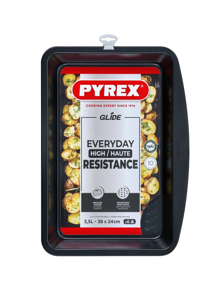Pyrex Rectangular Tray 38 Cm (38 X 24 X 4 Cm) 3.5 Liters-Black