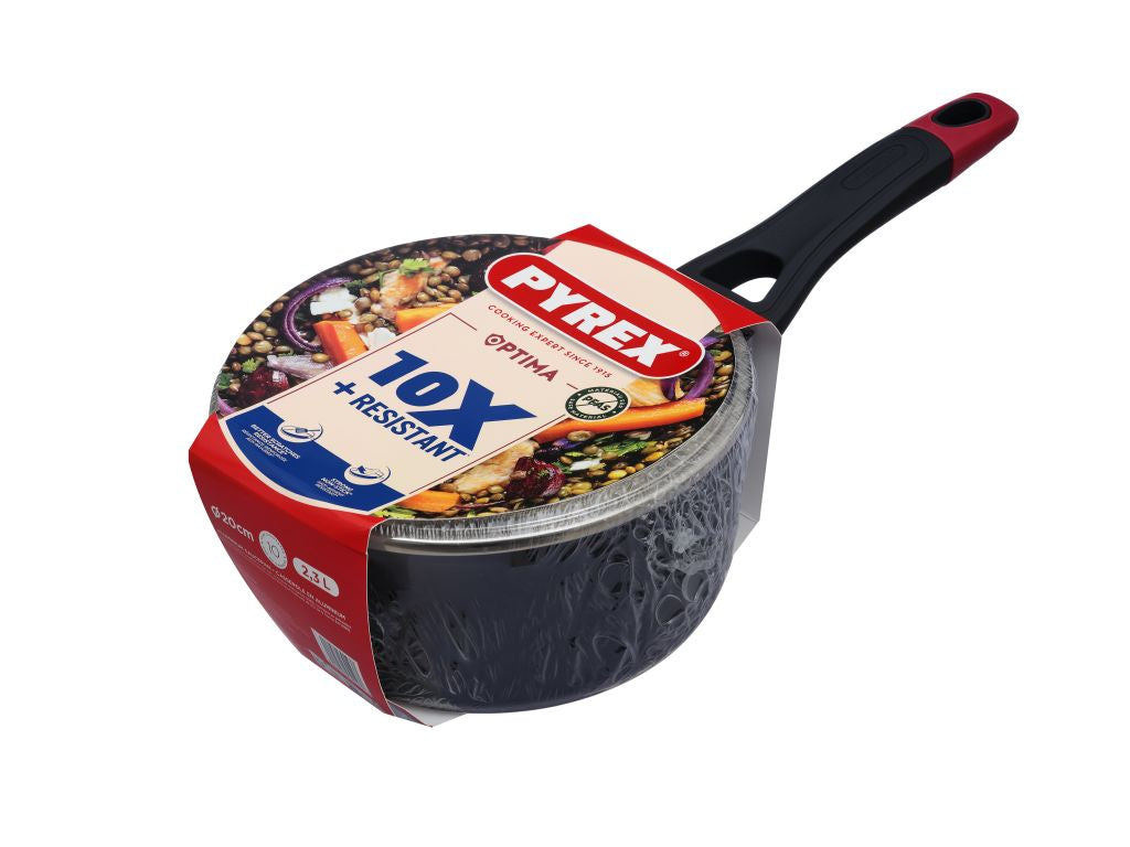 Pyrex Saucepan With Lid, 20 Cm-Black