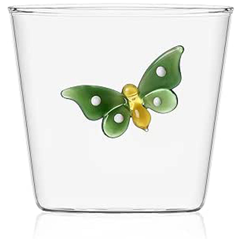 Alessandra Baldereschi Tumbler Green Butterfly 350Ml - Clear