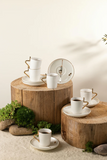 Turkish Coffee Set 12 Pcs - Pearl White + Gold