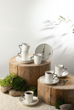 Turkish Coffee Set 12 Pcs - Pearl White + Silver