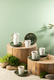 Turkish Coffee Set 12 Pcs - Olive + Gold