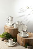 Porcelain Tea Set 12 Pcs - Pearl White + Silver