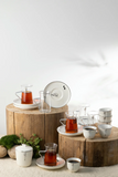 Tea And Arabic Coffee Set 19 Pcs - Pearl White + Silver