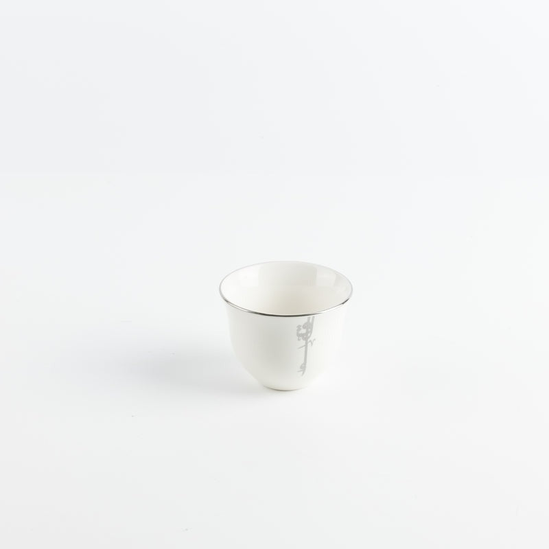 Tea And Arabic Coffee Set 19 Pcs - Pearl White + Silver