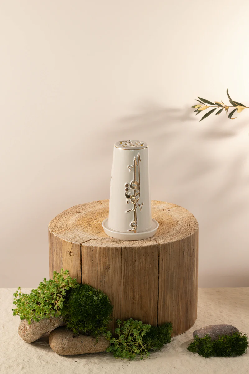 Small Electronic Candle - Beige + Gold