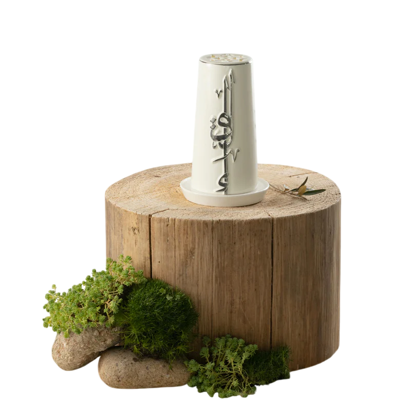 Small Electronic Candle - Pearl White + Silver