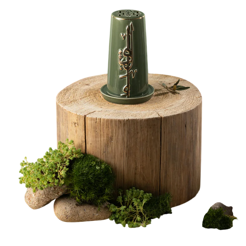 Small Electronic Candle - Olive + Gold