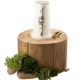 Medium Electronic Candle - Pearl White + Gold