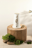 Medium Electronic Candle - Pearl White + Gold
