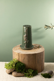 Medium Electronic Candle - Olive + Gold