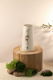Large Electronic Candle - Beige + Gold