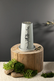 Large Electronic Candle - Grey + Silver