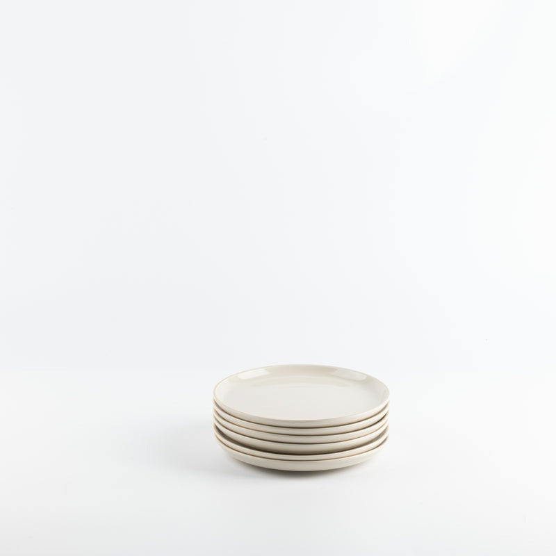 6 Plates And Stand With Acrylic Cover With Knife - Beige + Gold