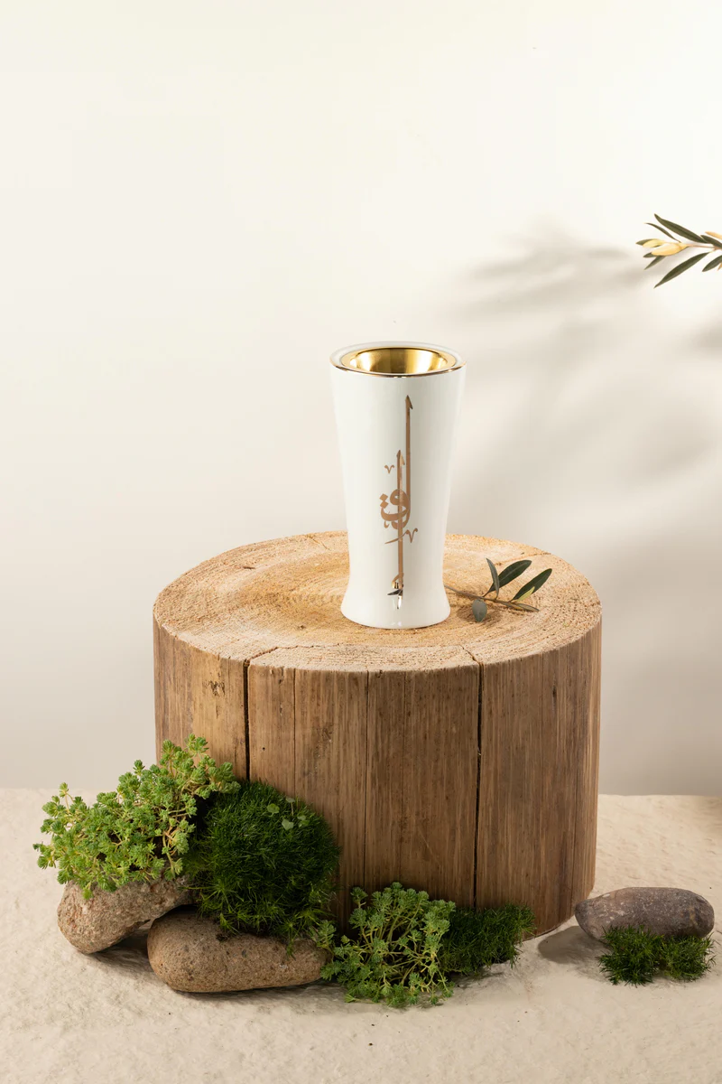 Incense Burner - Pearl White + Gold