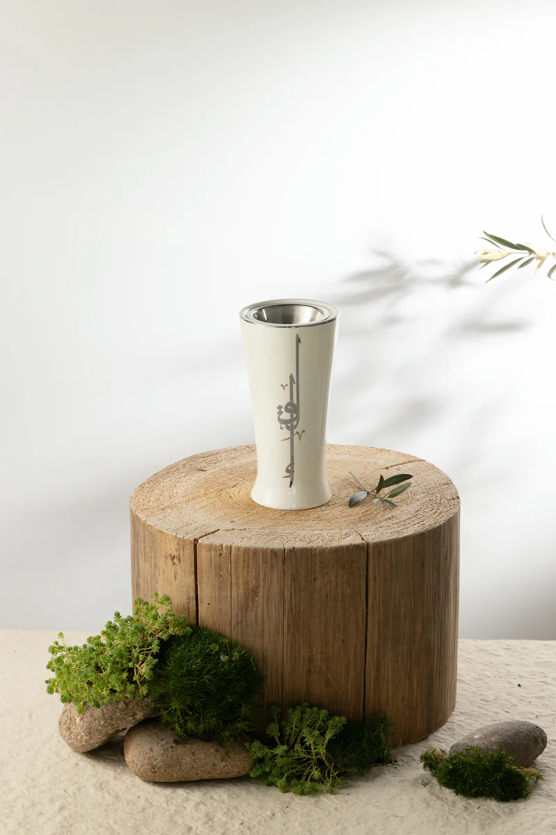 Incense Burner - Pearl White + Silver