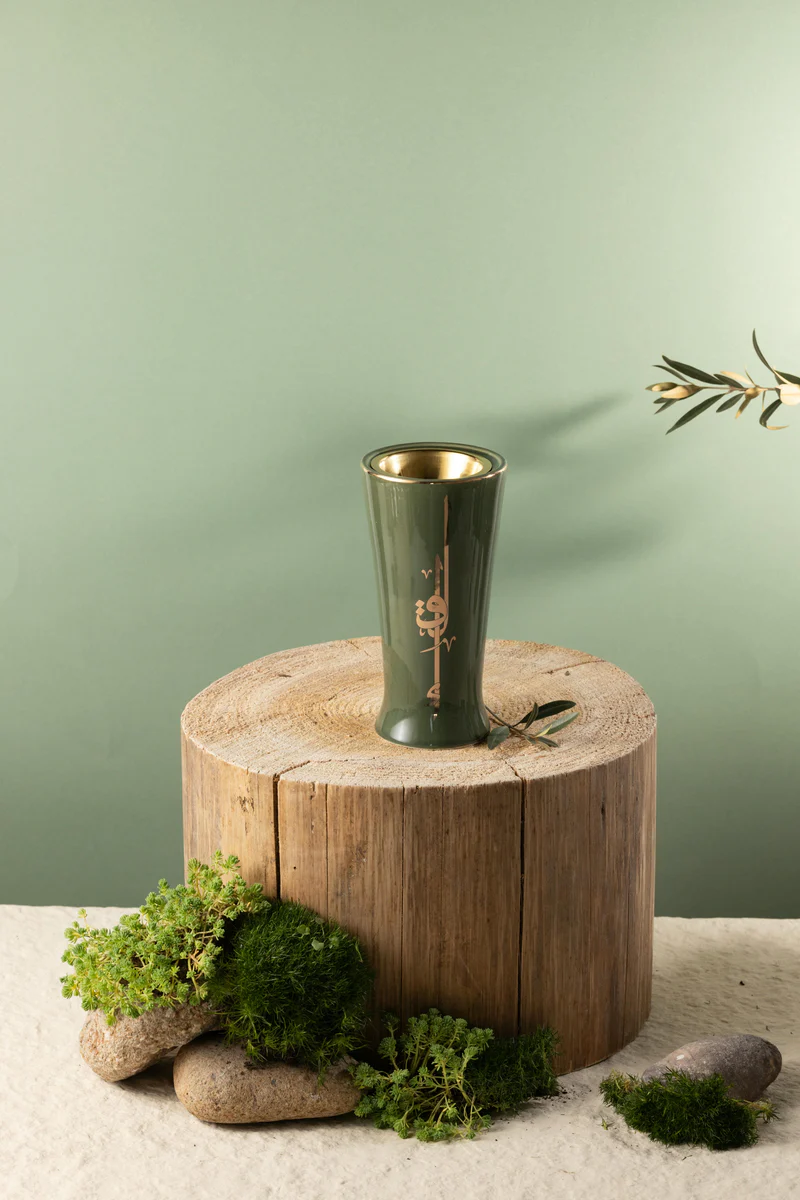 Incense Burner - Olive + Gold