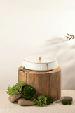 Large Date Bowl - Pearl White + Gold