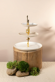 3 Layer Stand - Beige + Gold