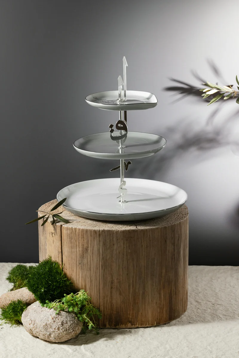 3 Layer Stand - Grey + Silver