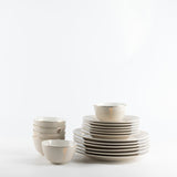 Dinner Set 18 Pcs - Beige + Gold