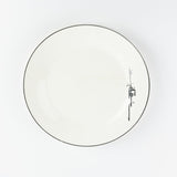 Dinner Set 18 Pcs - Pearl White + Silver