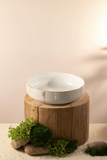 Porcelain Salad Bowl - Beige+Gold