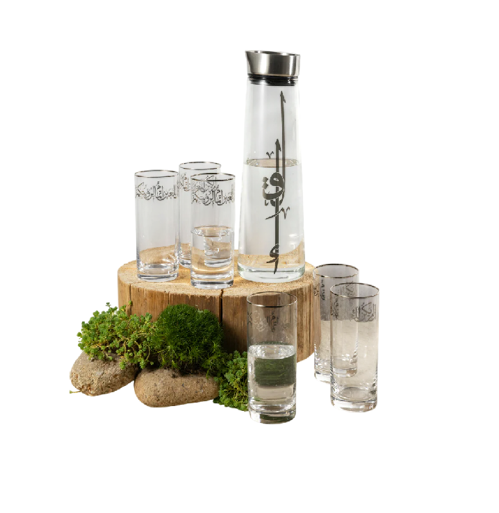 1 Bottle+6 Long Cup - Silver