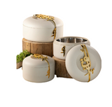 Food Warmer Set 2+3+4 liter- Beige + Gold