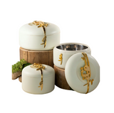 Food Warmer Set 2+3+4 liter- Pearl White + Gold