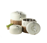 Food Warmer Set 2+3+4 liter- Pearl White + Silver