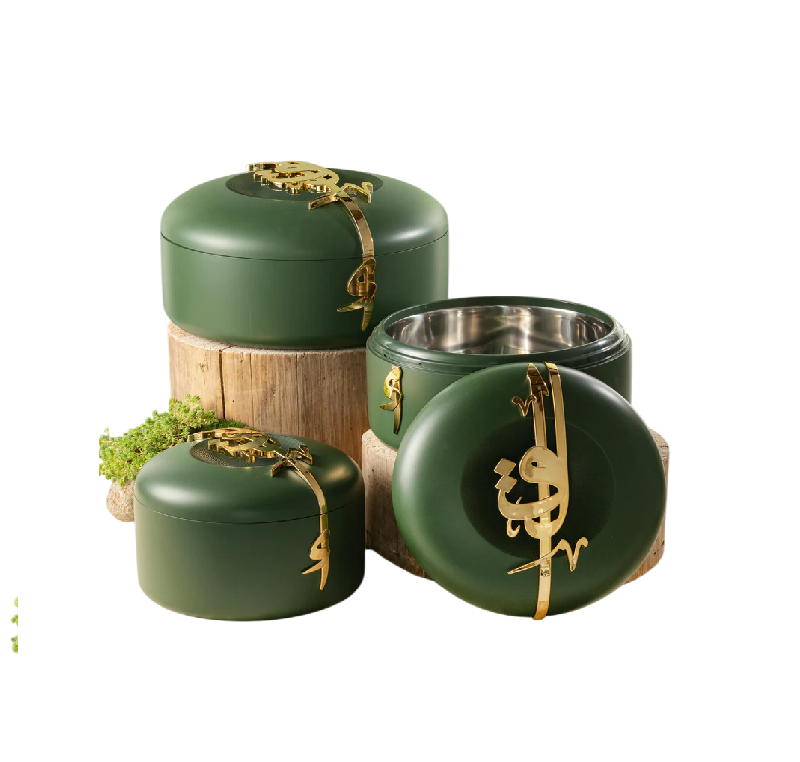Food Warmer Set 2+3+4 liter- Olive + Gold