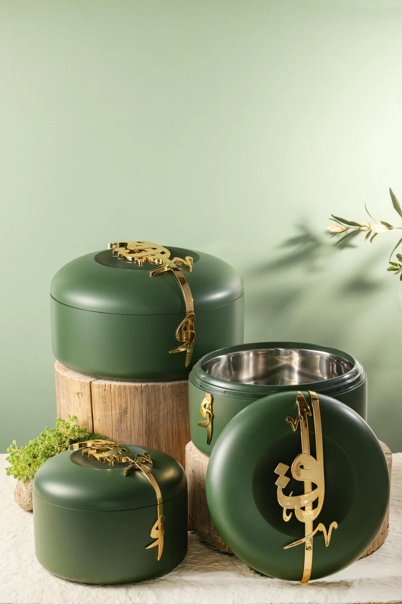 Food Warmer Set - Olive + Gold
