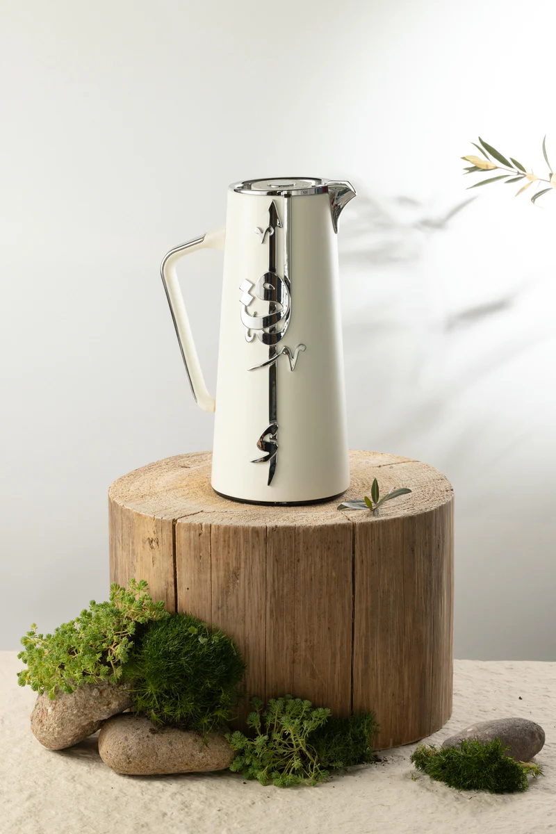One Vacuum Flask For Tea And Coffee - Pearl White + Silver