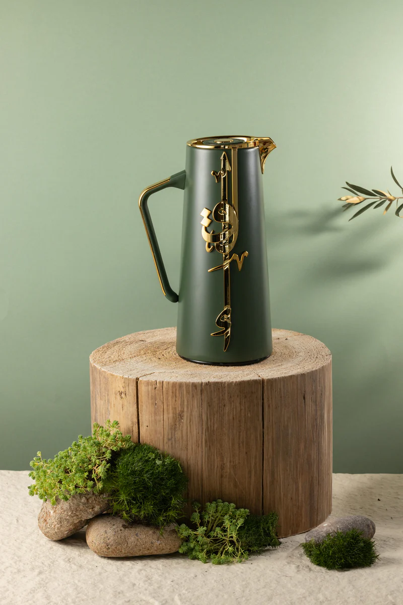 One Vacuum Flask For Tea And Coffee - Olive + Gold