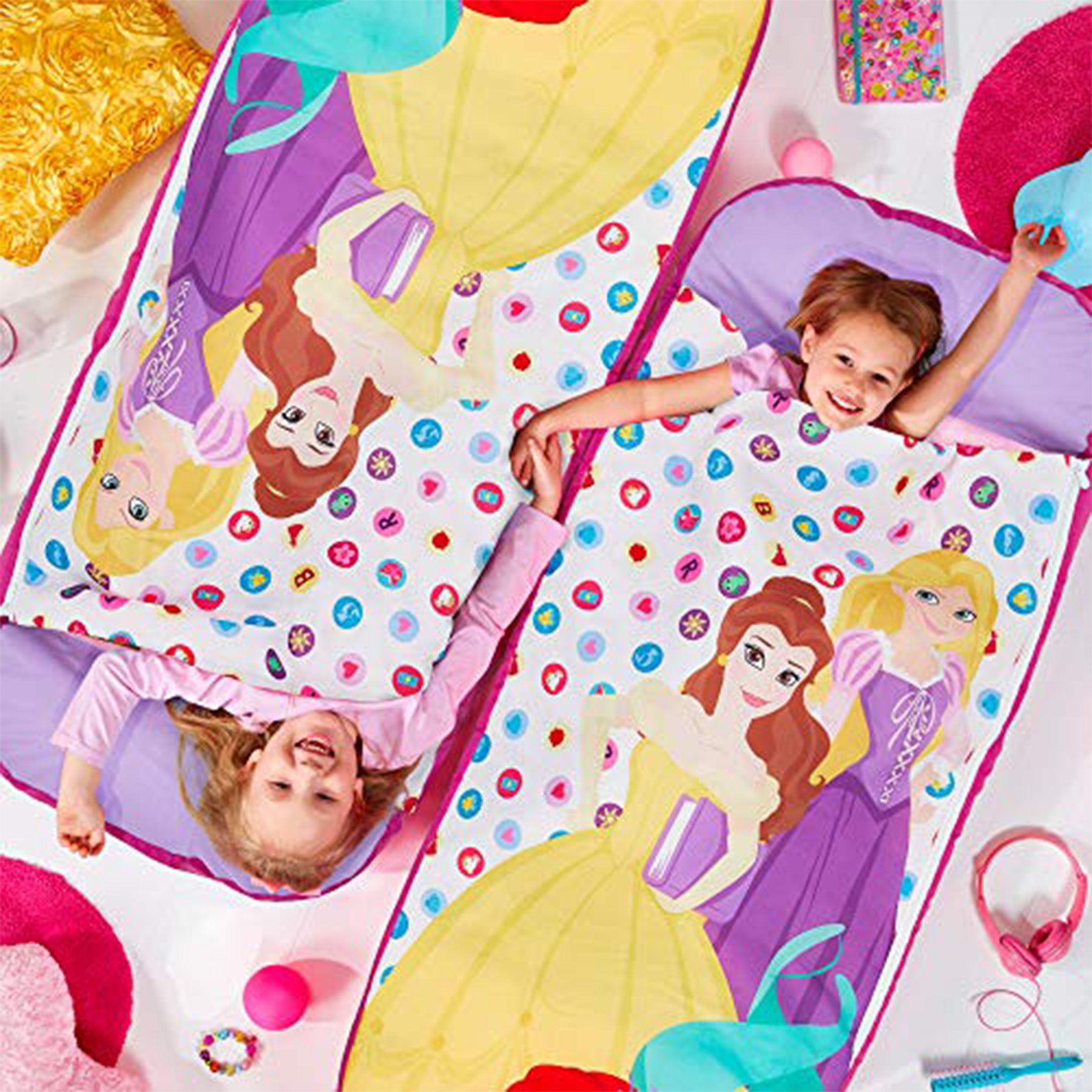 2 in 1 Princess sleeping bag & inflatable air bed