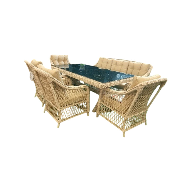 Flexy 6Pc Rolex Sofa Set With Cappuccino Cushion - Beige