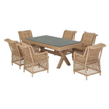 Flexy 7Pc Roza Rio Dining Set With Cushion - Beige