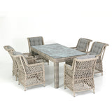 7PC ROZA RIO DINING SET GRY W/GRY CUSHION