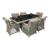 Flexy 7Pc Roza Rio Dining Set With Cushion - Gray
