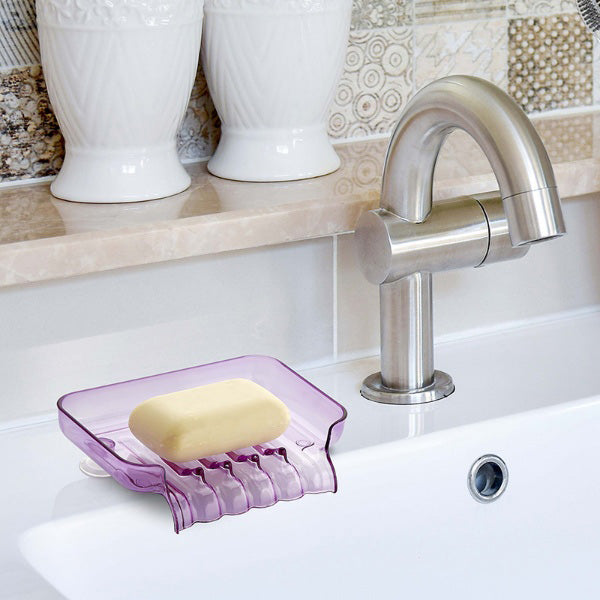 Kitchen Soap Dish with suction cups - Transparent