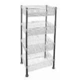 4Tier Plastic Storage Shelf Wheel 39.5X30X82Cm-Clear