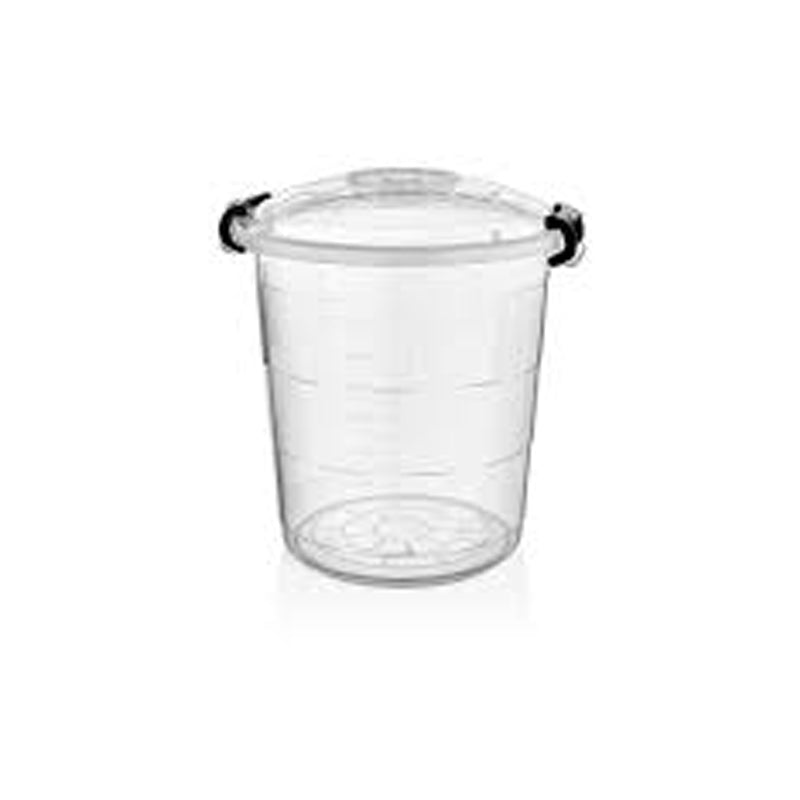 Plastic Storage Bucket With Lock 45Ltr-Tetris - Clear